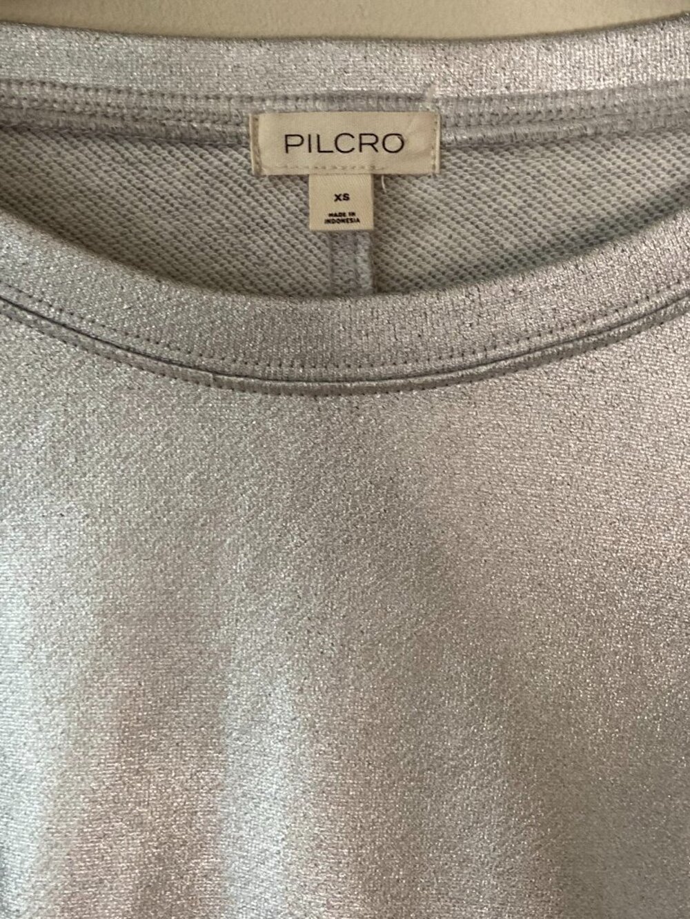 Pilcro Anthropologie Silver Metallic Sweatshirt XS - Picture 5 of 5